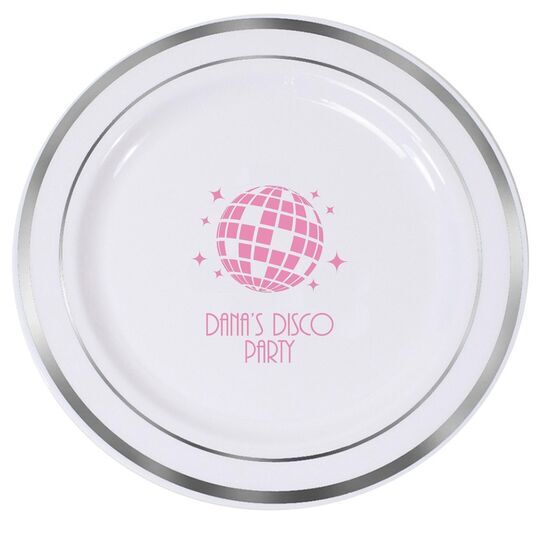 Disco Ball Premium Banded Plastic Plates